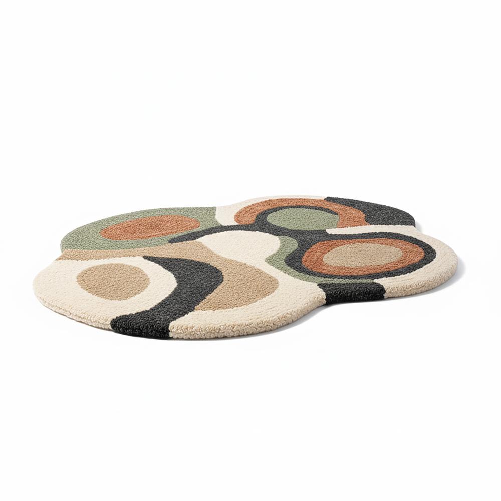 Abstract Multicolour Geometric Hand-Tufted Area Rug