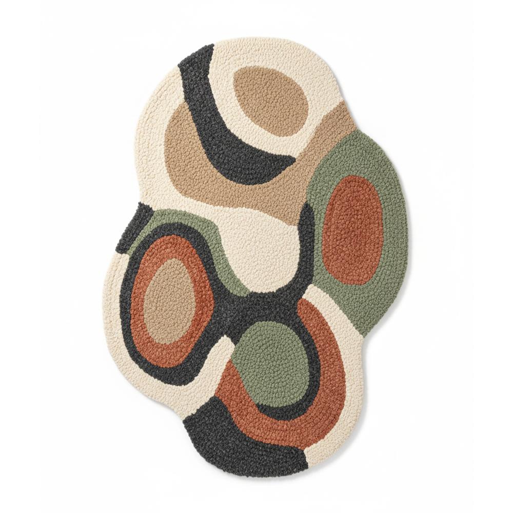 Abstract Multicolour Geometric Hand-Tufted Area Rug