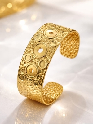 Textured Statement Gold Cuff Bracelet
