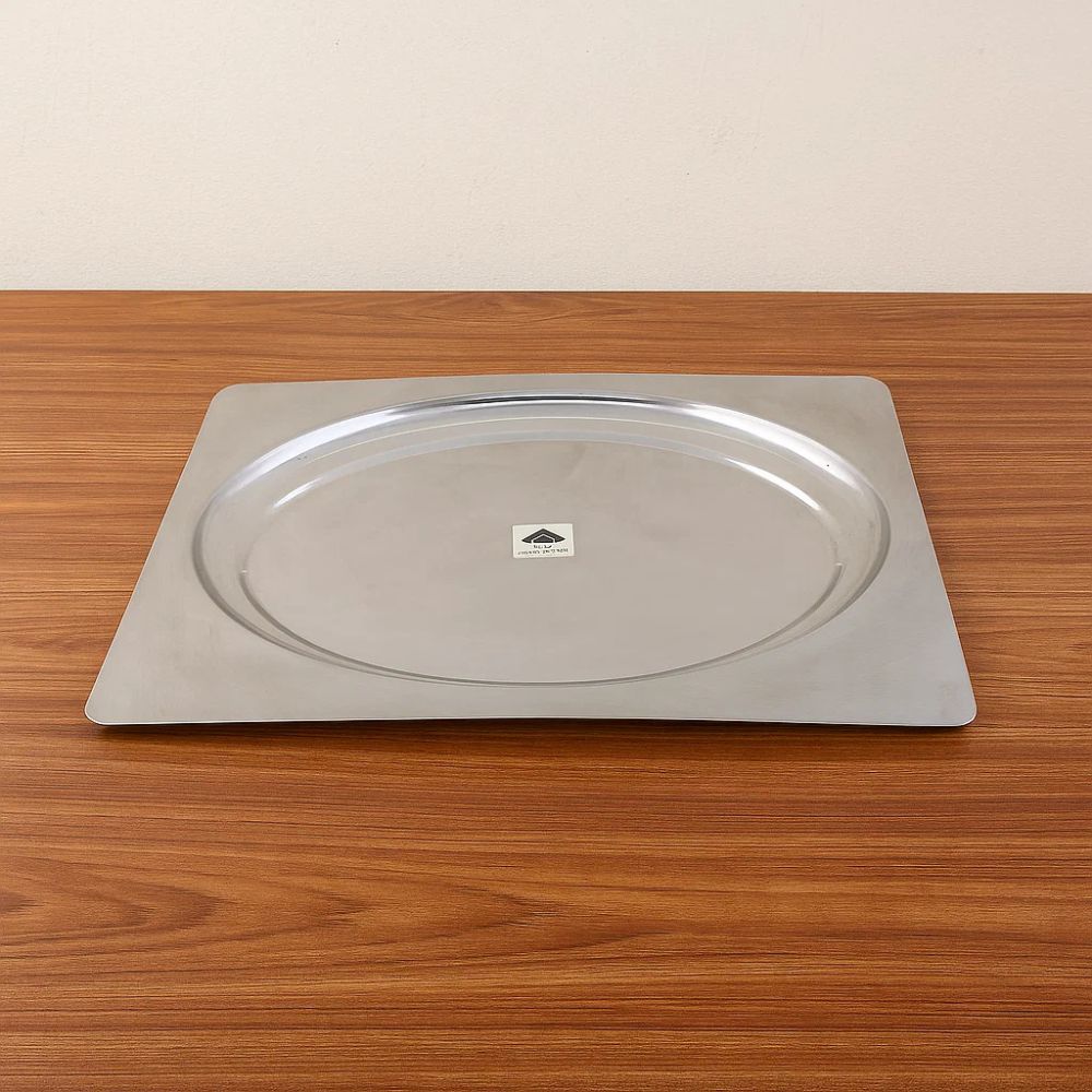 Stainless Steel Matt Finish Rice Tray: Odyssey, Serving Tray, Sturdy Tray, 304 Grade, SAIL SALEM Stainless Tray, Designer Tray