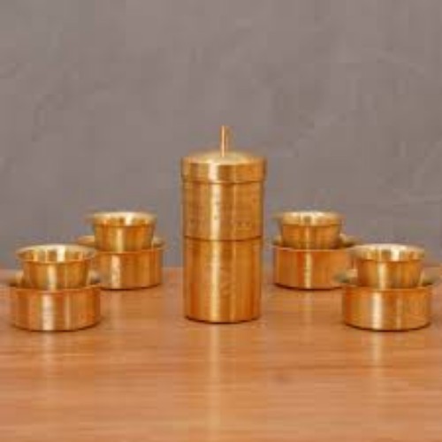 Classic Two Piece Copper Coffee Set - Color: Gold
