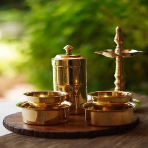 Compact Copper Davara Set - Color: Gold