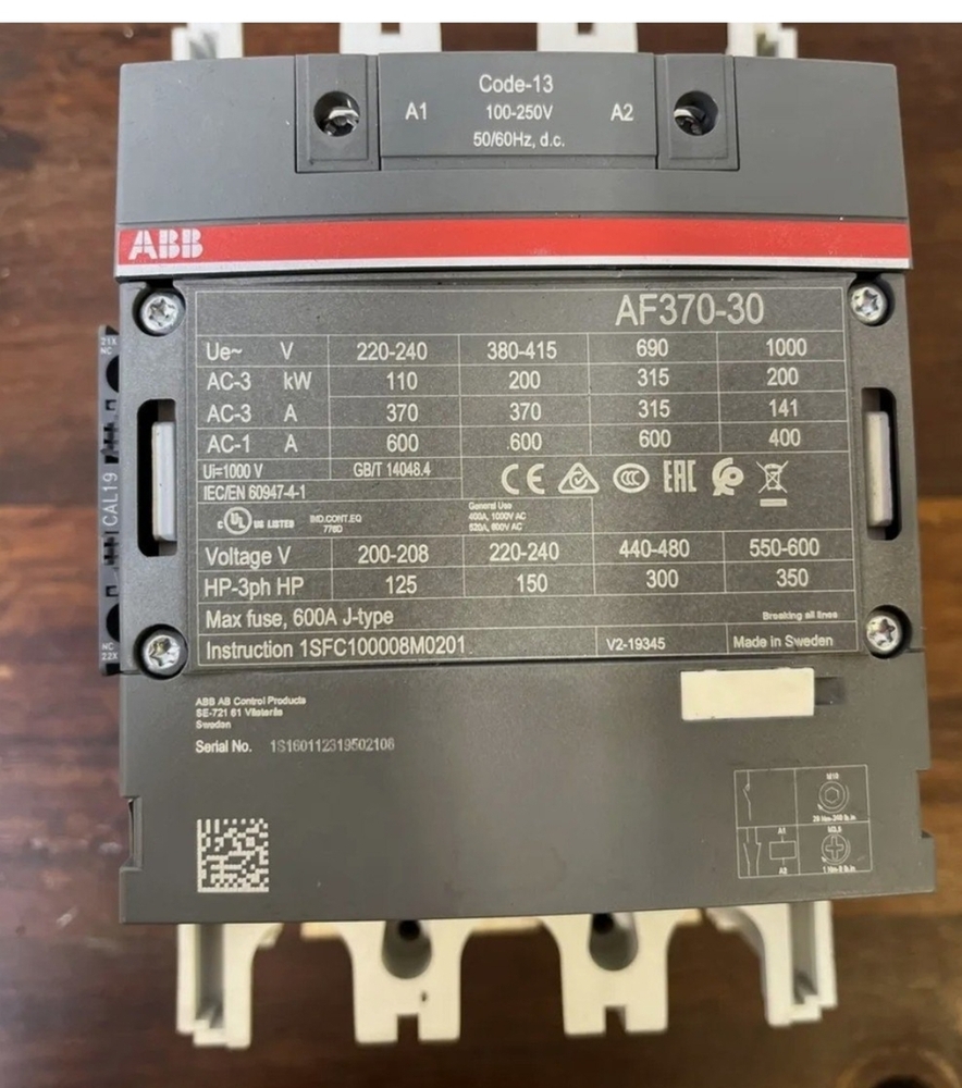 Industrial 3-Pole 370A Heavy Duty Power Contactor