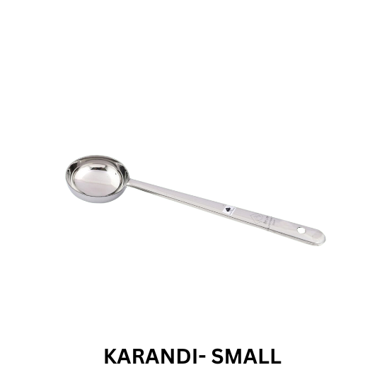 Cooking Spoon Karandi- Small, Big, Karandi Spoon, Stainless Steel Cooking Spoon, SAIL Salem, 304 Grade, Sturdy, Dishwasher Safe