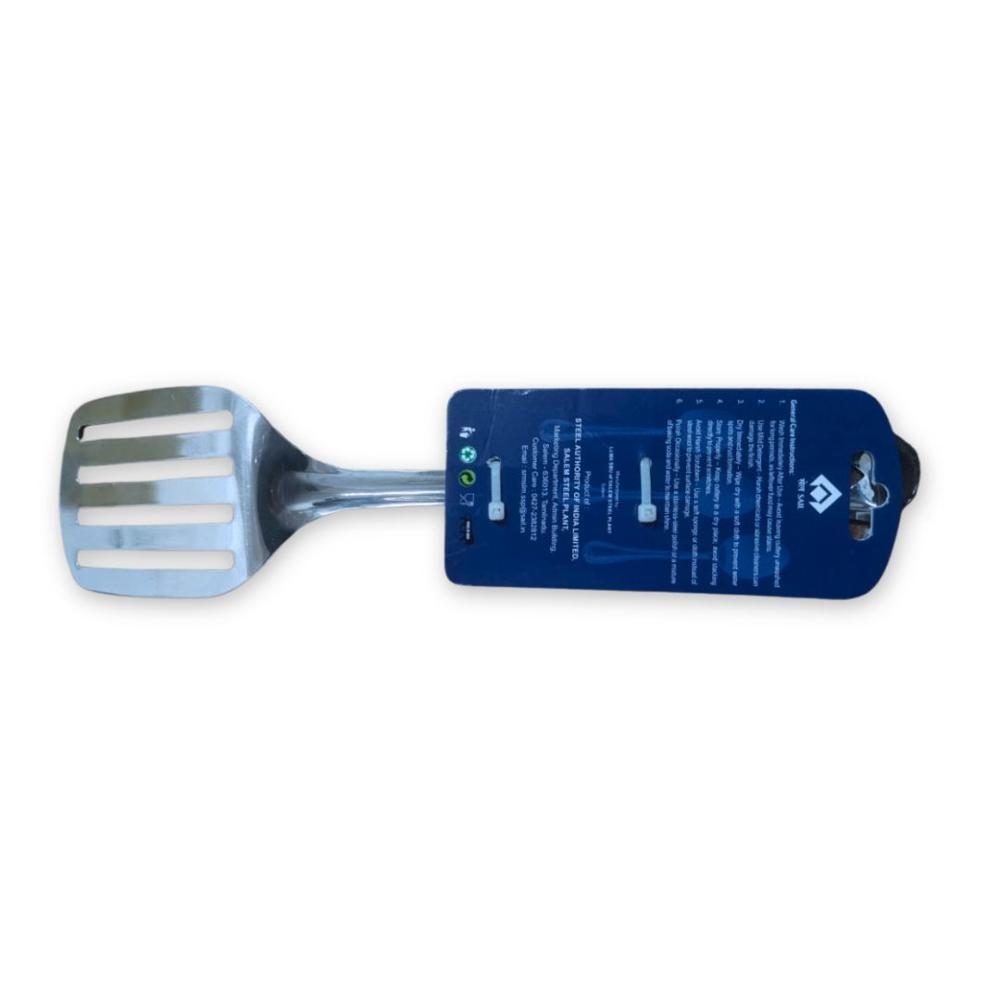 SAIL SALEM Stainless Steel Slotted Turner Small 304 Grade | Food Grade Spatula for Paratha, Omelette, Pav Bhaji & Cooking