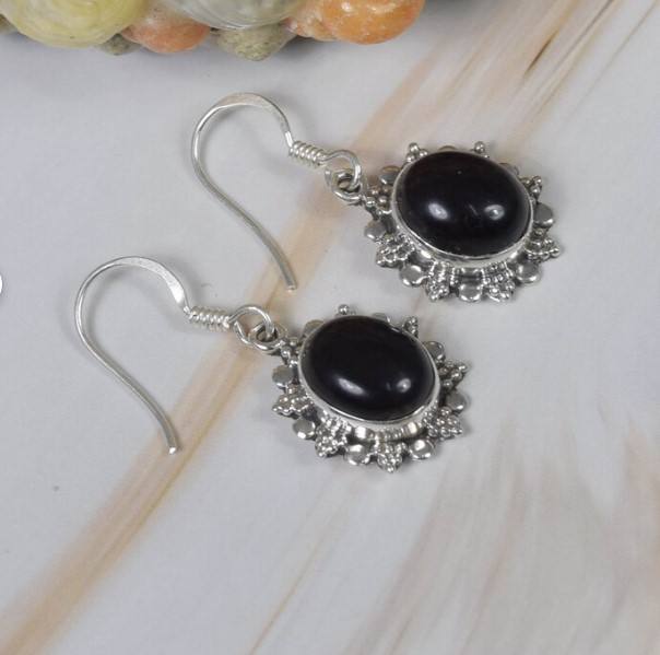 Natural Black Onyx Earrings