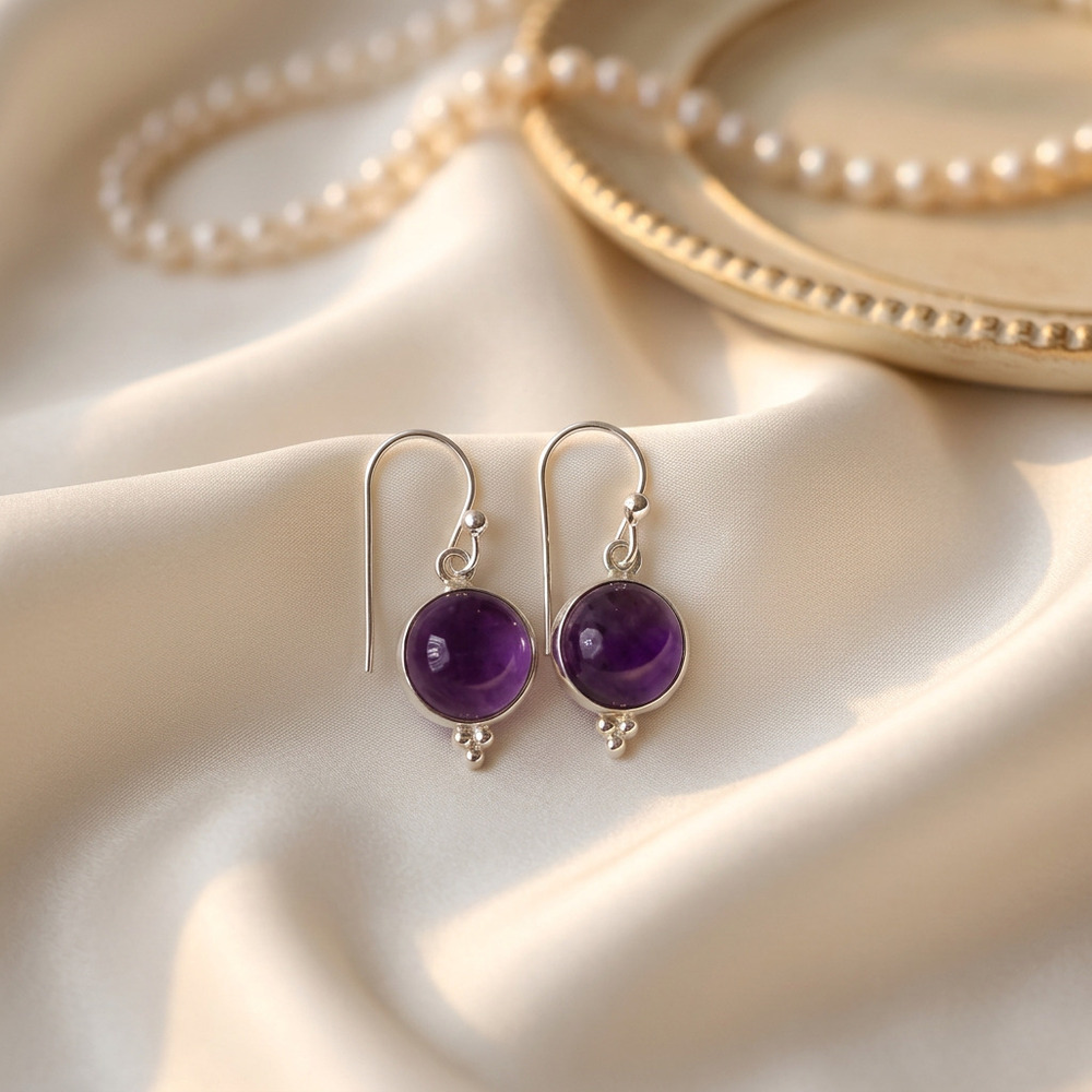 Natural Amethyst Earrings