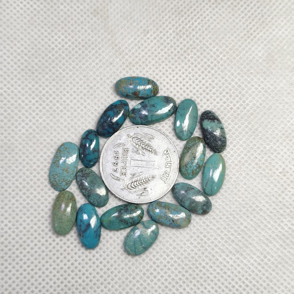 Natural Turquoise Oval Cabochon 7x14 MM Loose Gemstone