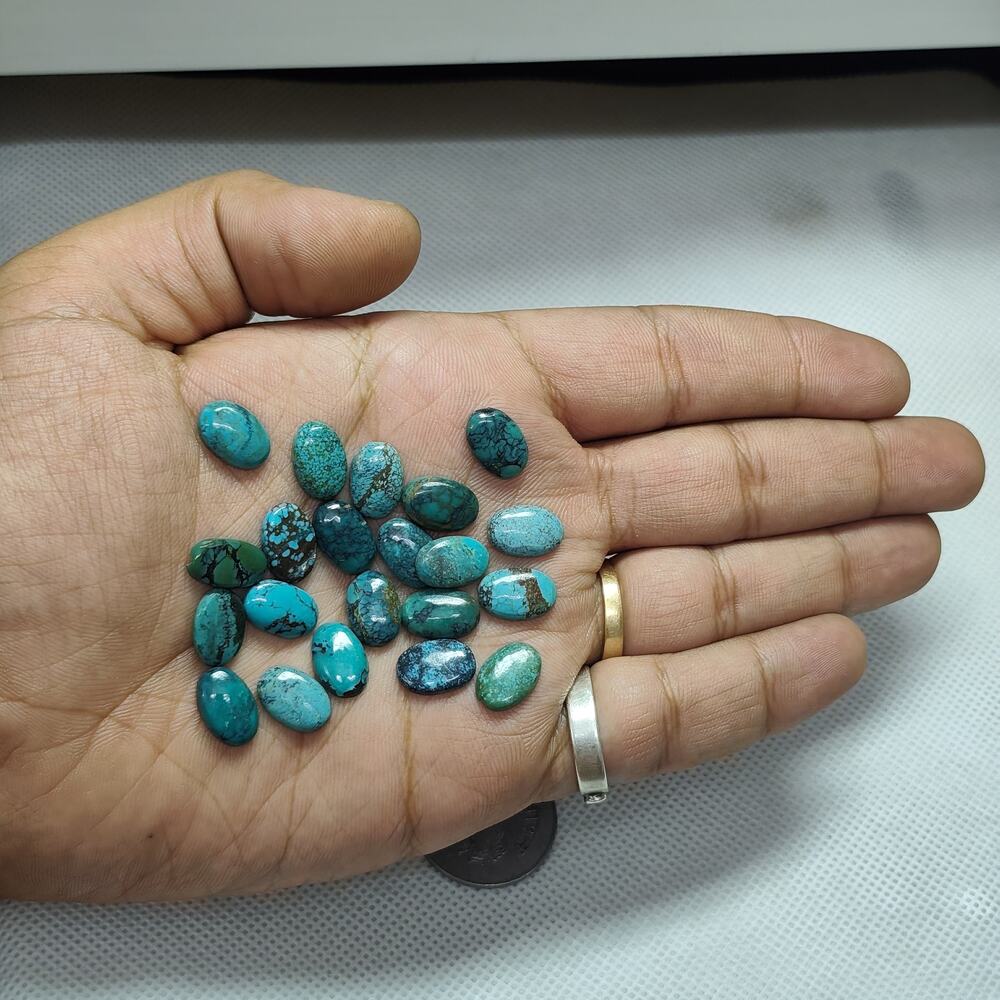 Natural Turquoise Blue Oval Cabochon Loose Gemstone