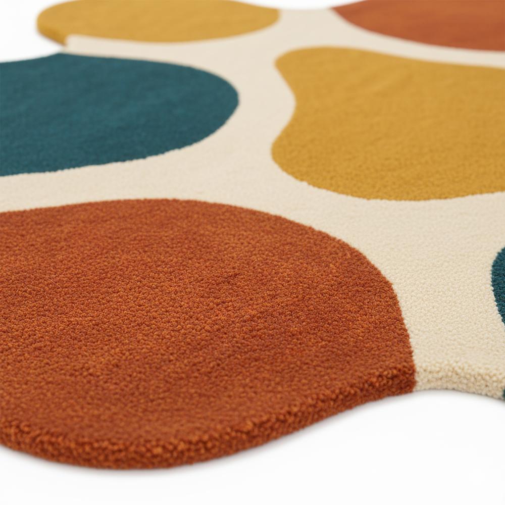 Modern Abstract Multicolor Irregular Shape Area Rug for Living Room