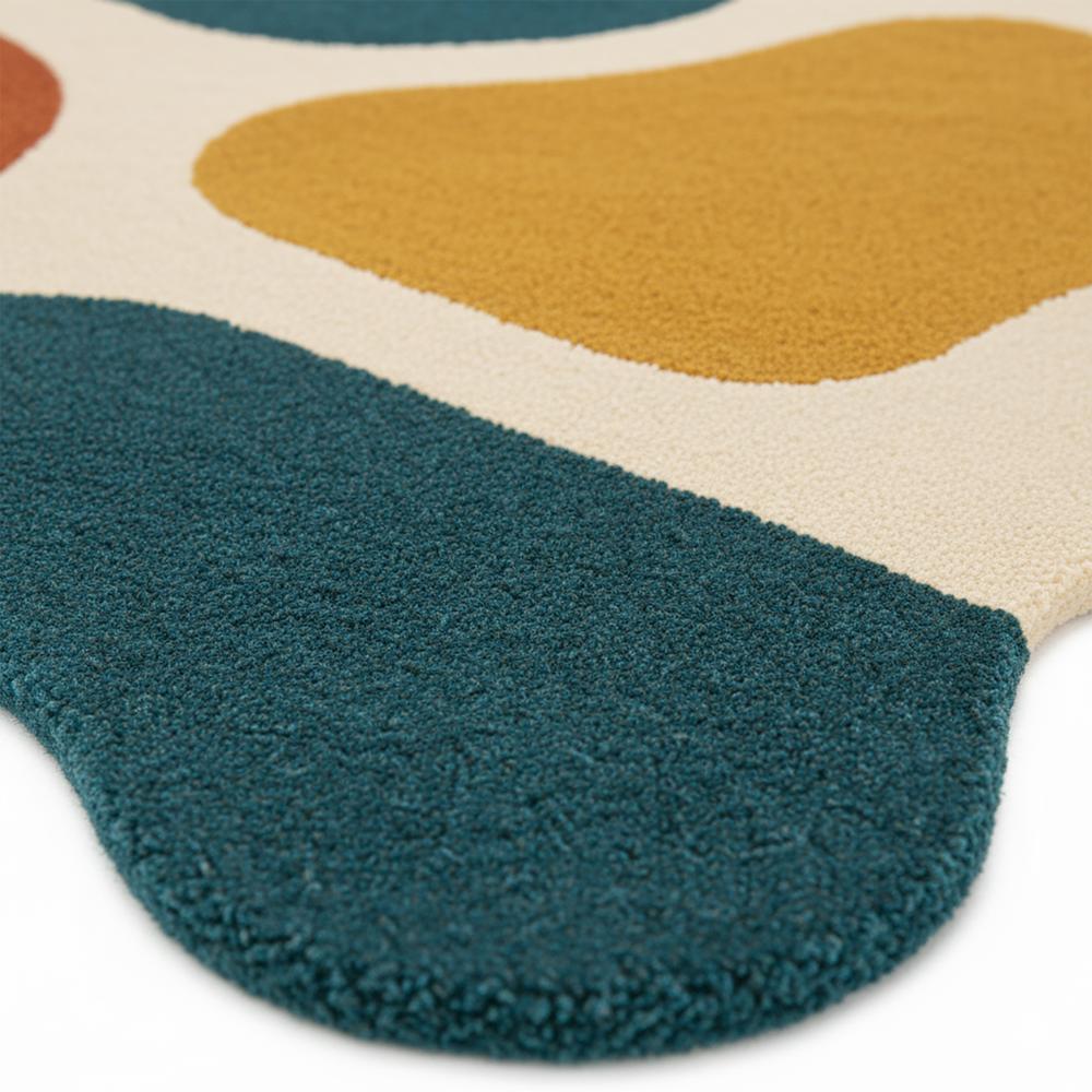 Modern Abstract Multicolor Irregular Shape Area Rug for Living Room