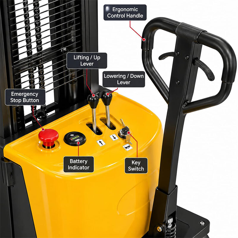 Semi Electric Hydraulic Stacker 1.5 Ton