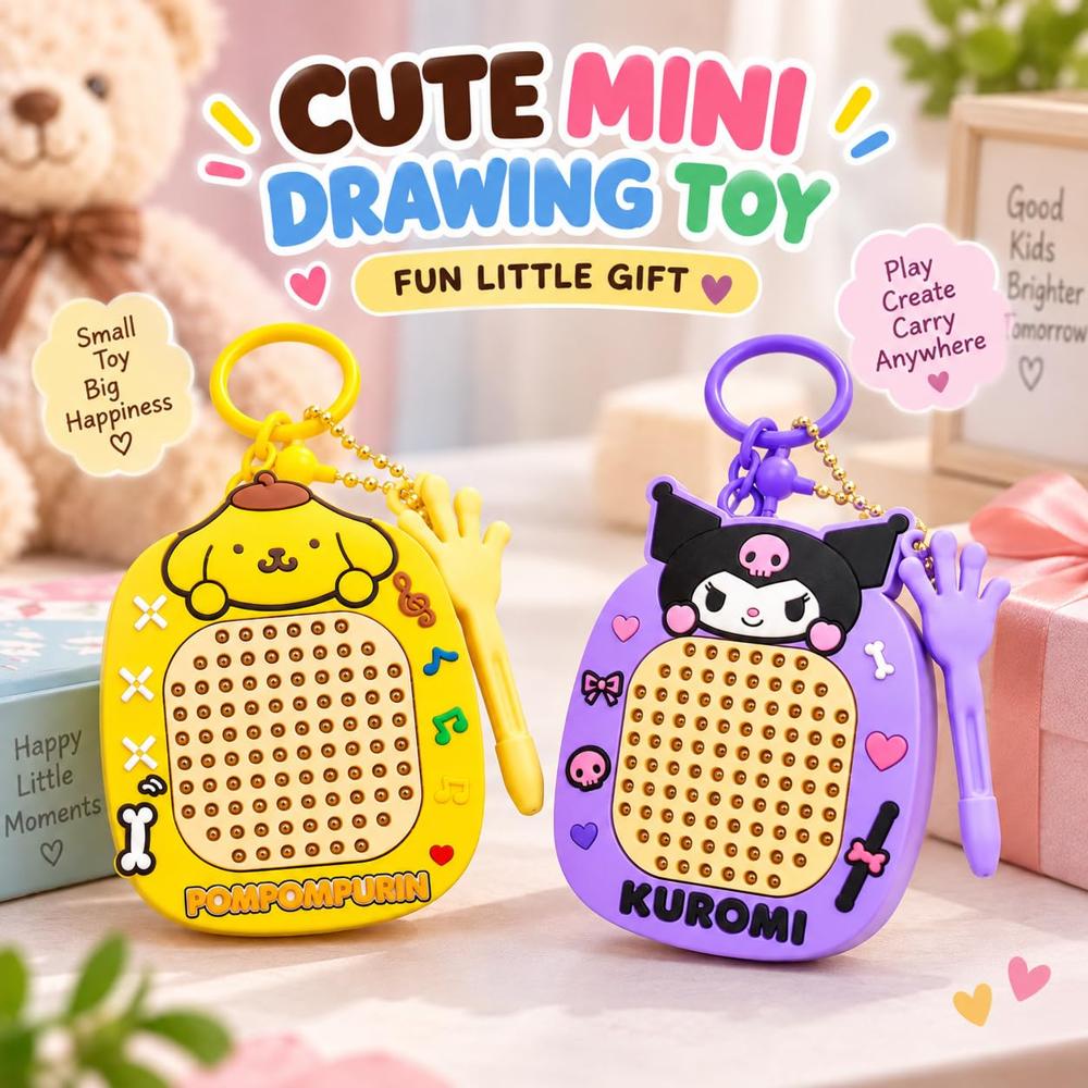 Cartoon Character Magnetic Drawing Board Keychain