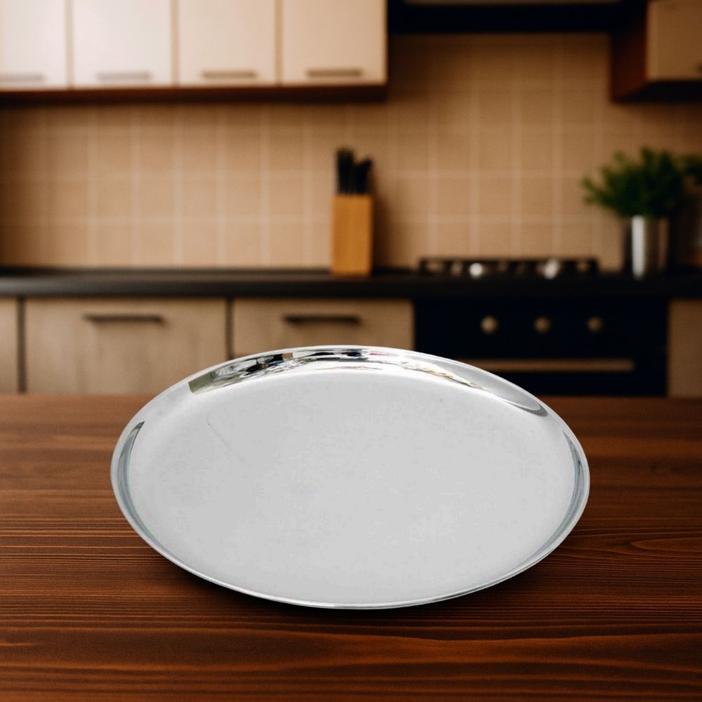 Steel Dinner Full/Half Plates, 304 Grade Stainless Steel, Sail Salem Stainless, 10 inch plate, Food Grade, Rust & Crack free, Steel Authority of India