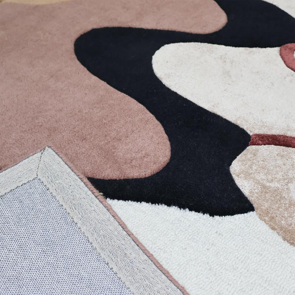 Modern Organic Earth-Tone Abstract Rug