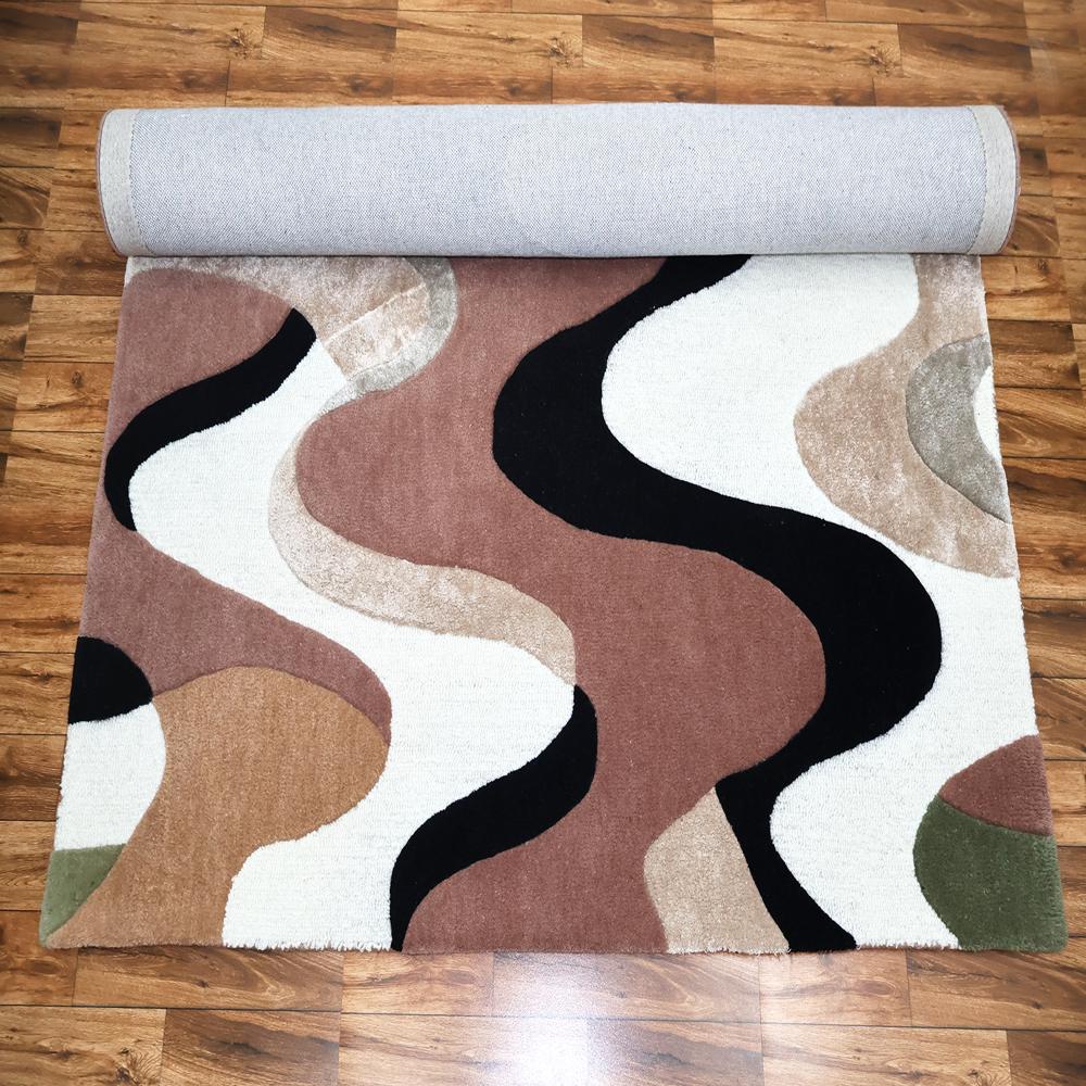 Modern Organic Earth-Tone Abstract Rug