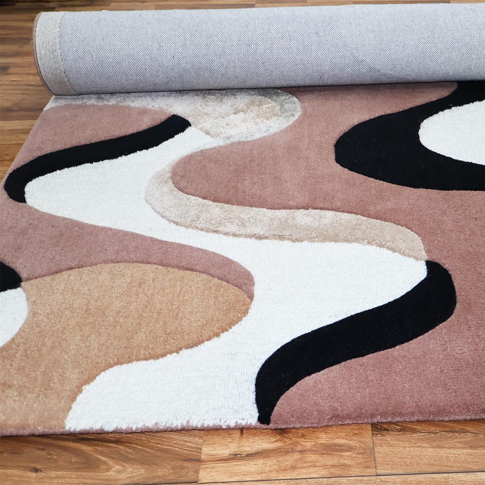 Modern Organic Earth-Tone Abstract Rug