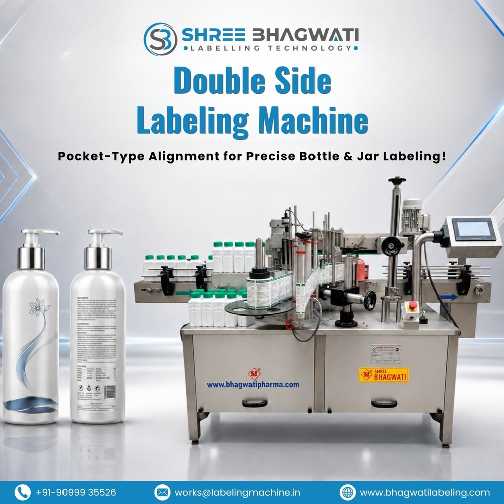 Double Side Labeling Machine - Shampoo Bottles