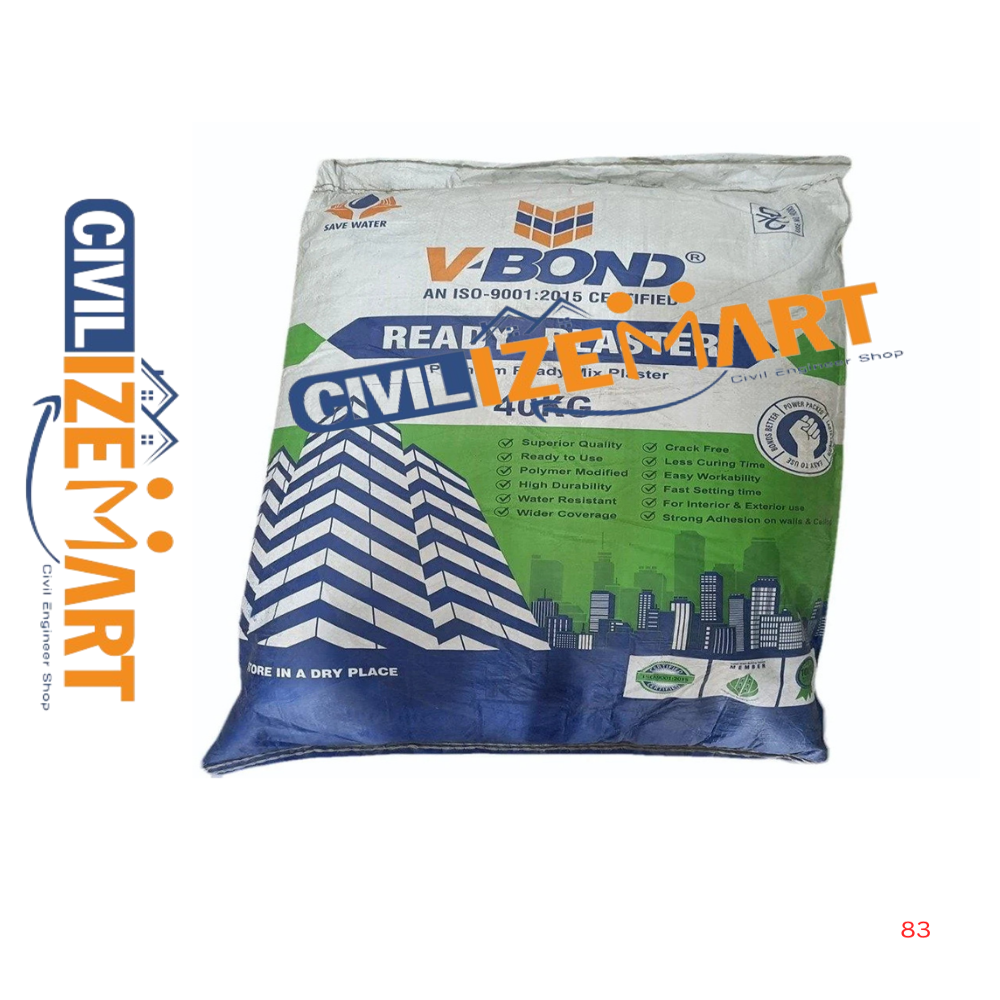 V Bond Ready Mix Plaster (40Kg) - Application: Interior And Exterior Walls
