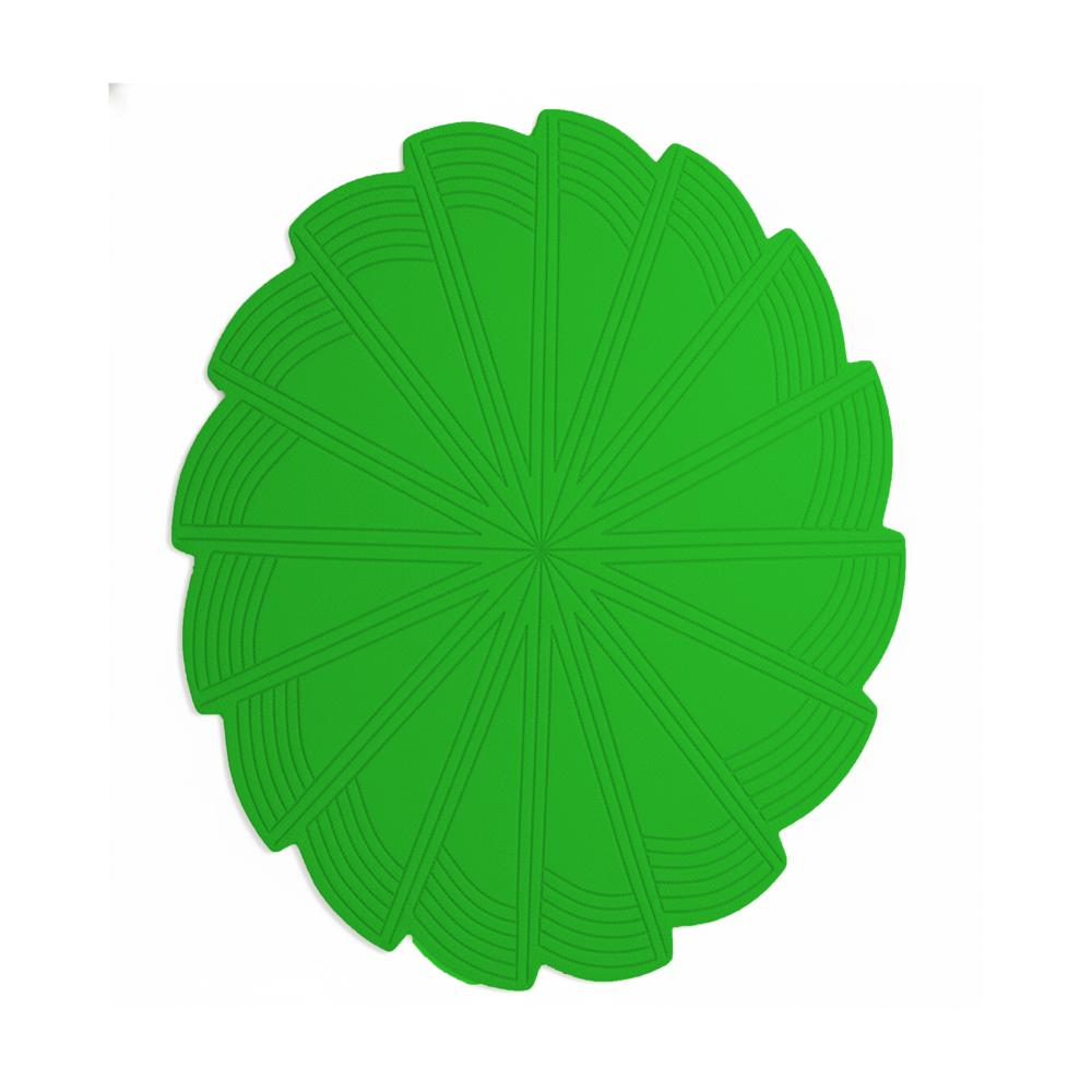 Green Geometric Pinwheel Spiral Round Hand-Tufted Wool Rug