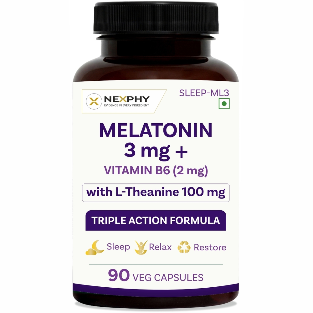 Melatonin 3mg with L-Theanine 100mg & Vitamin B6 Triple Action Sleep Supplement