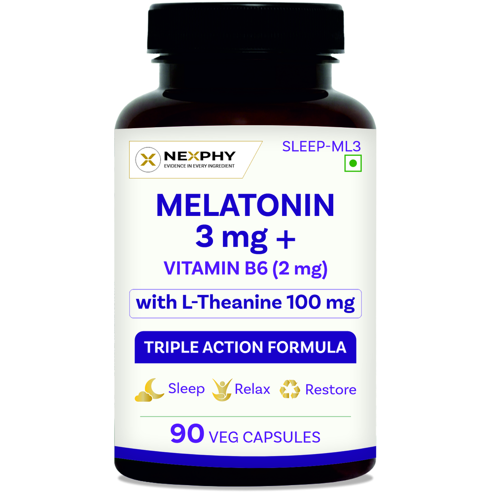 Sleep-ML3 Melatonin 3mg + Vitamin B6 2mg + L-Theanine 100mg Capsules