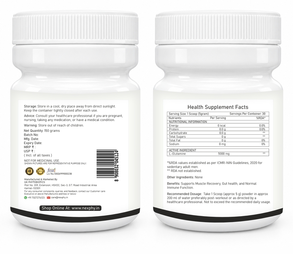 L-GLUTAMINE POWDER SUPPLEMENT FOR DAILY NUTRITION