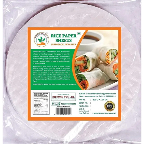 Nourcery Rice Paper Sheets, 200gm (Spring Roll Wrappers)