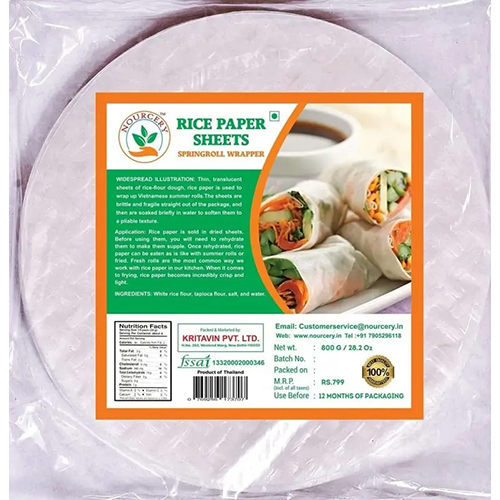 Nourcery Rice Paper Sheets, 800gm (Spring Roll Wrappers)