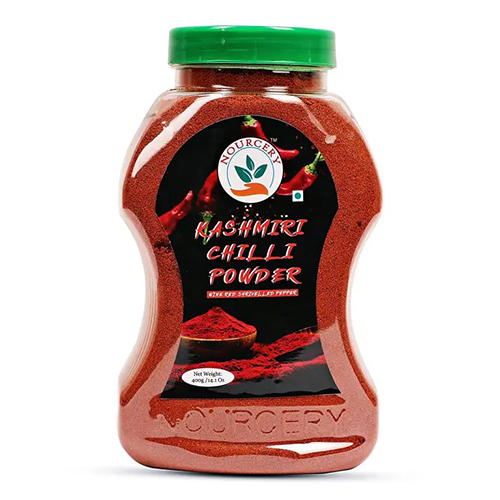 Nourcery Kashmiri Red Chilly Powder, 400g (Wine red shrivelled pepper)