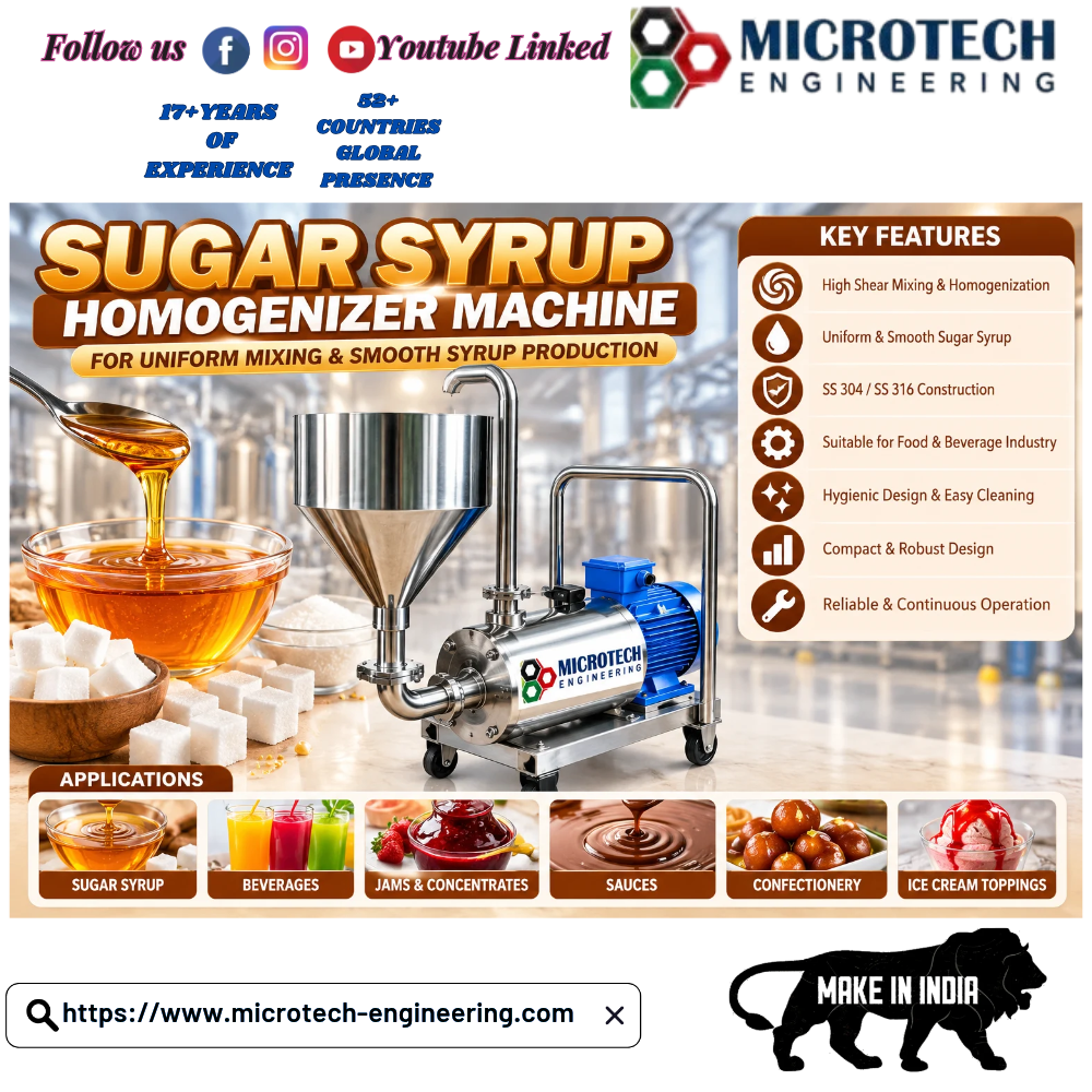 SUGAR SYRUP HOMOGENIZER MACHINE