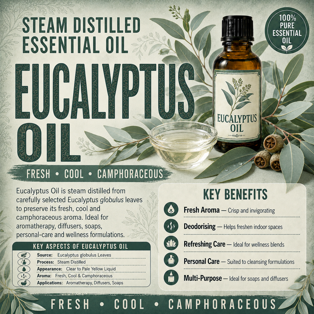 Premium Eucalyptus Citriodora Essential Oil (Corymbia Citriodora) - Odour: Fresh