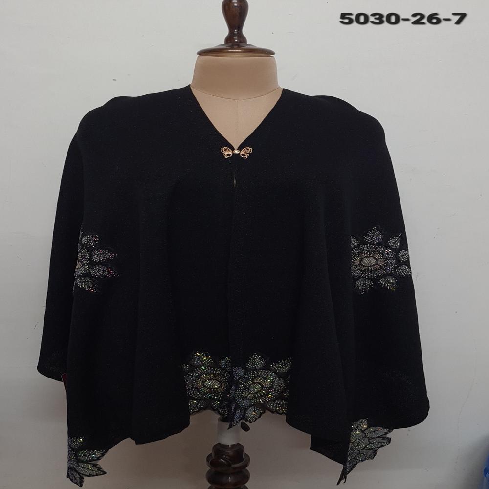 Winter Wear Knitted Nett Embroidered Applique work capes/ponchos/stoles