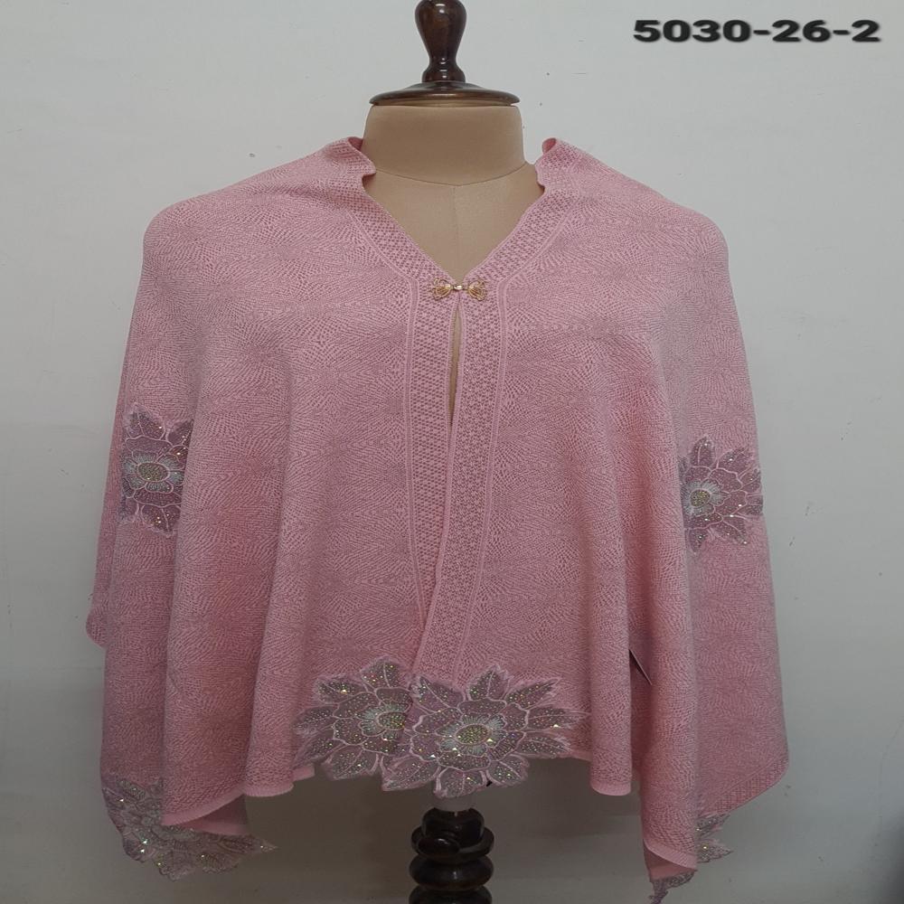 Winter Wear Knitted Nett Embroidered Applique work capes/ponchos/stoles