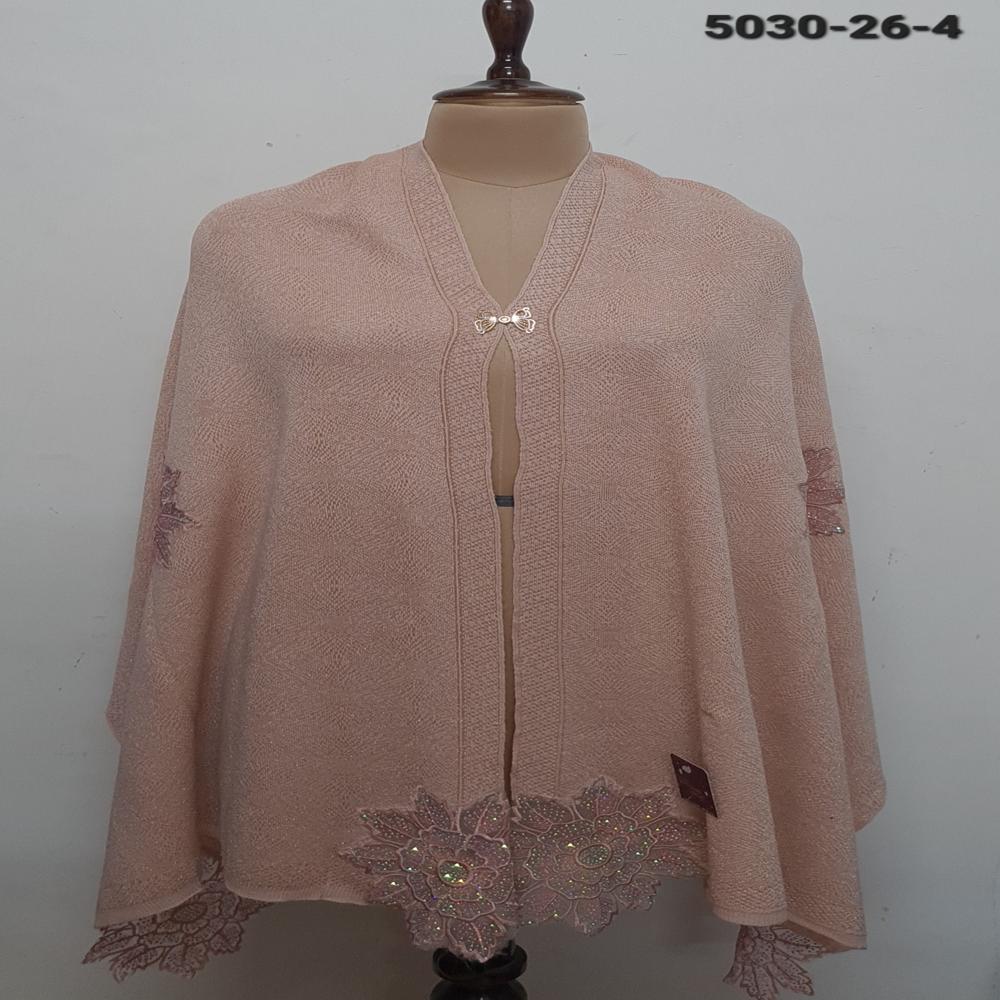 Winter Wear Knitted Nett Embroidered Applique work capes/ponchos/stoles