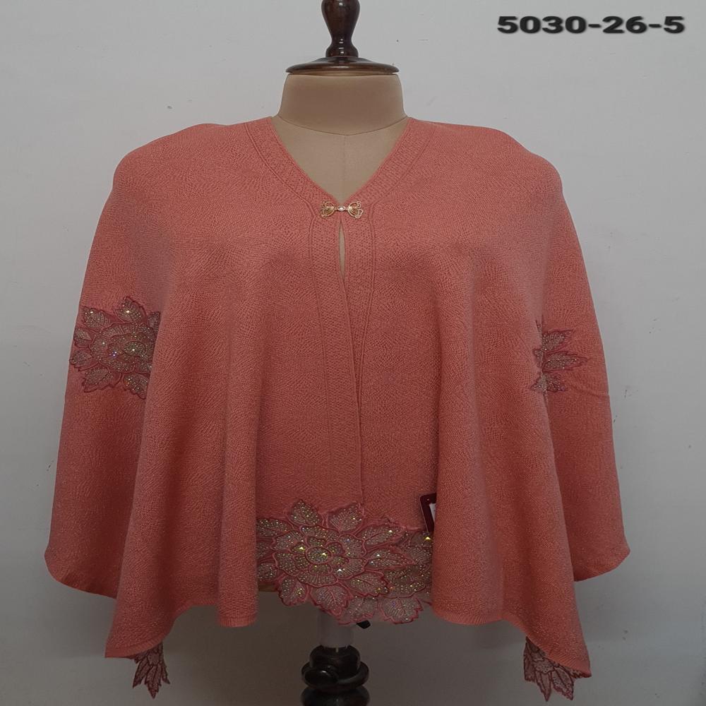 Winter Wear Knitted Nett Embroidered Applique work capes/ponchos/stoles