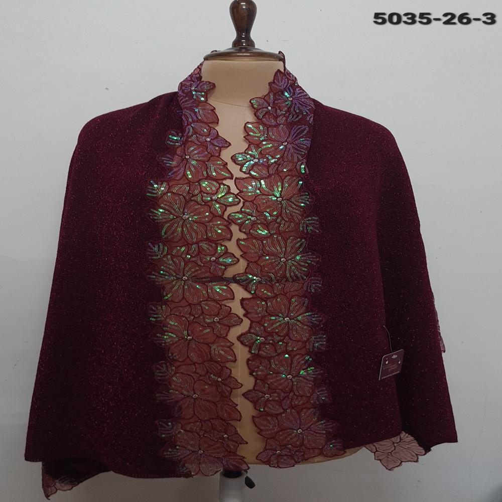 Winter Wear Knitted Nett Embroidered Applique work capes/ponchos/stoles