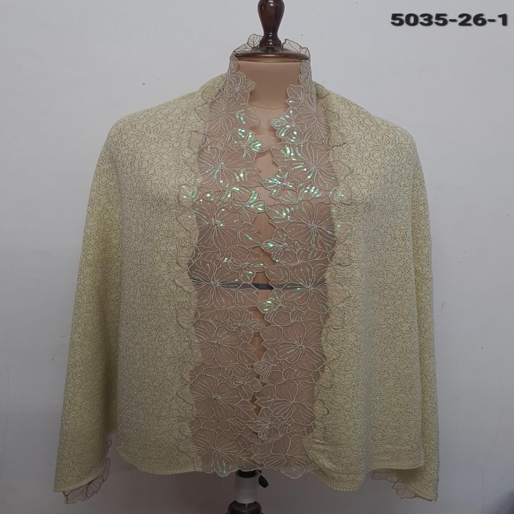Winter Wear Knitted Nett Embroidered Applique work capes/ponchos/stoles