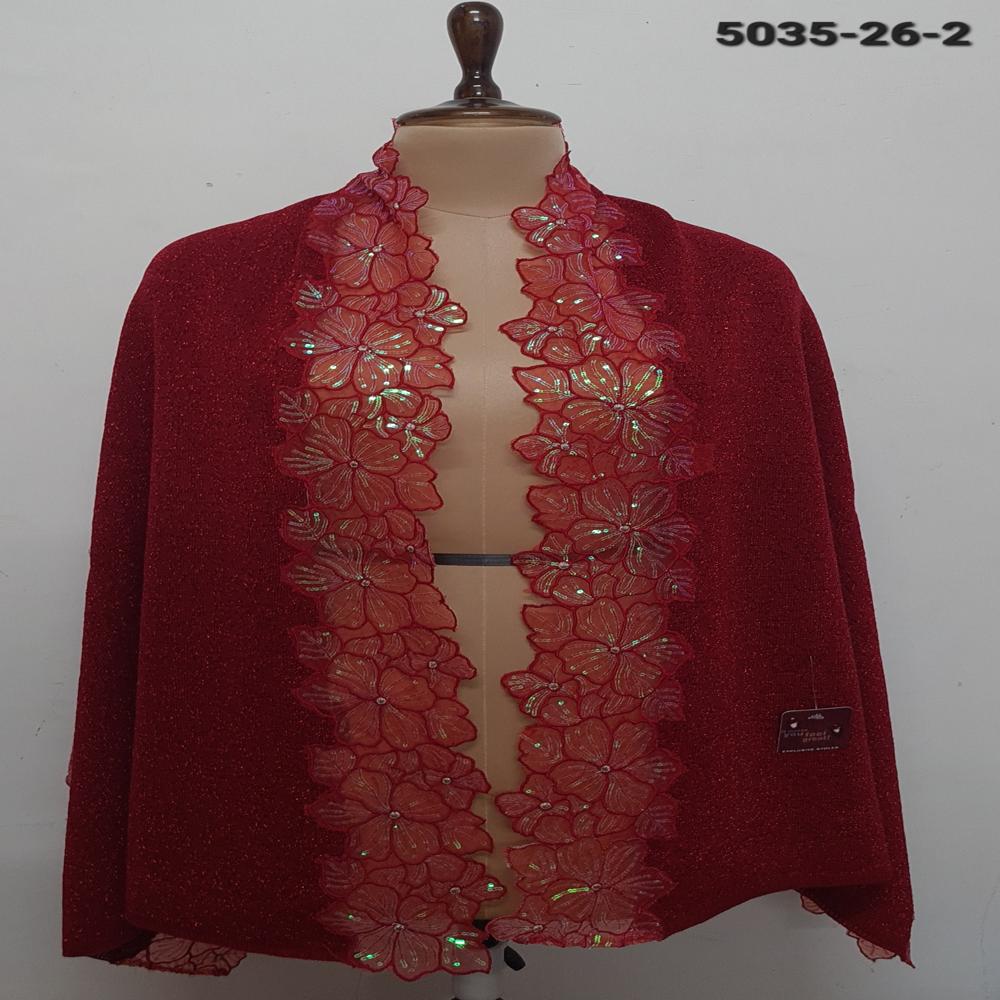 Winter Wear Knitted Nett Embroidered Applique work capes/ponchos/stoles