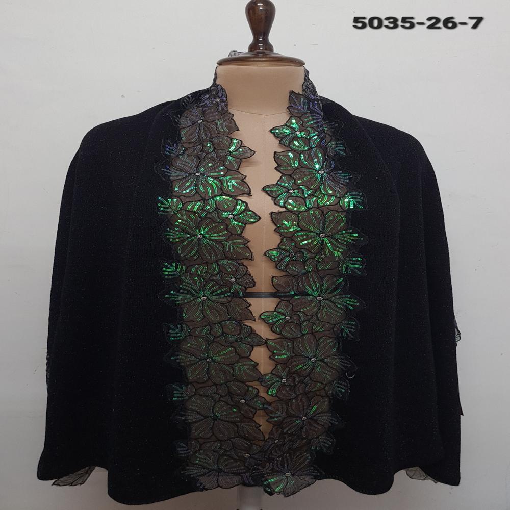 Winter Wear Knitted Nett Embroidered Applique work capes/ponchos/stoles