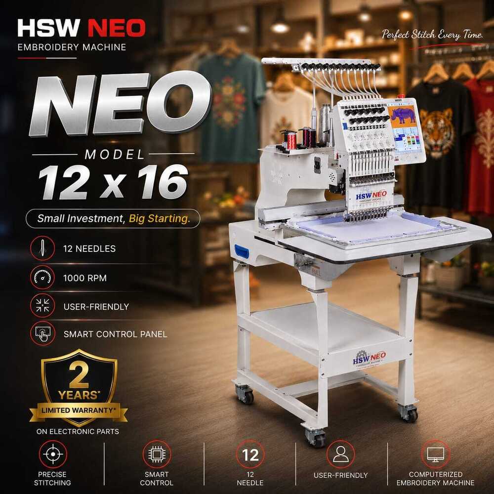 HSW NEO 12A 16 Embroidery Machine
