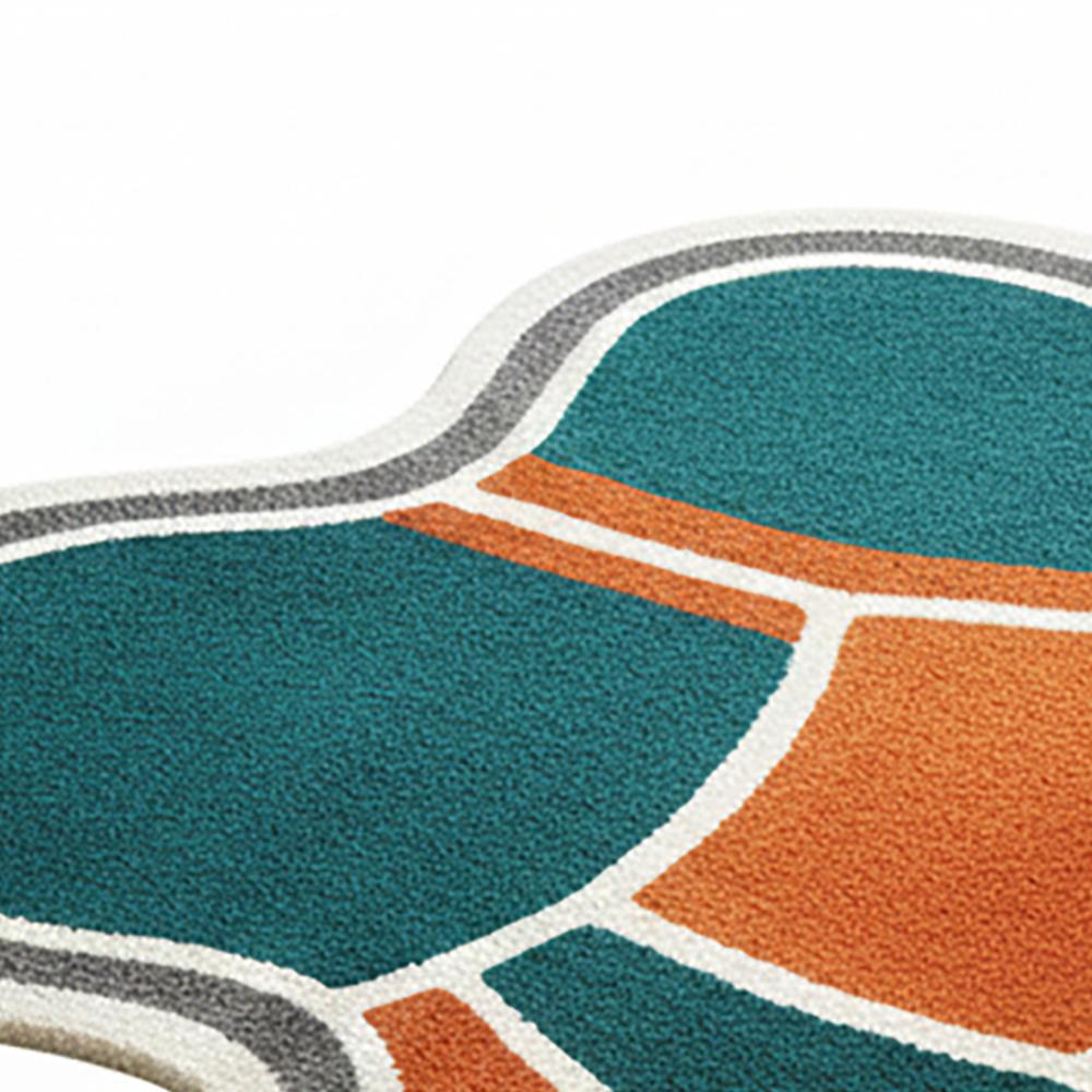 Multicolor Abstract Irregular Shaped Tufted Area Rug for Modern Living Room Decor