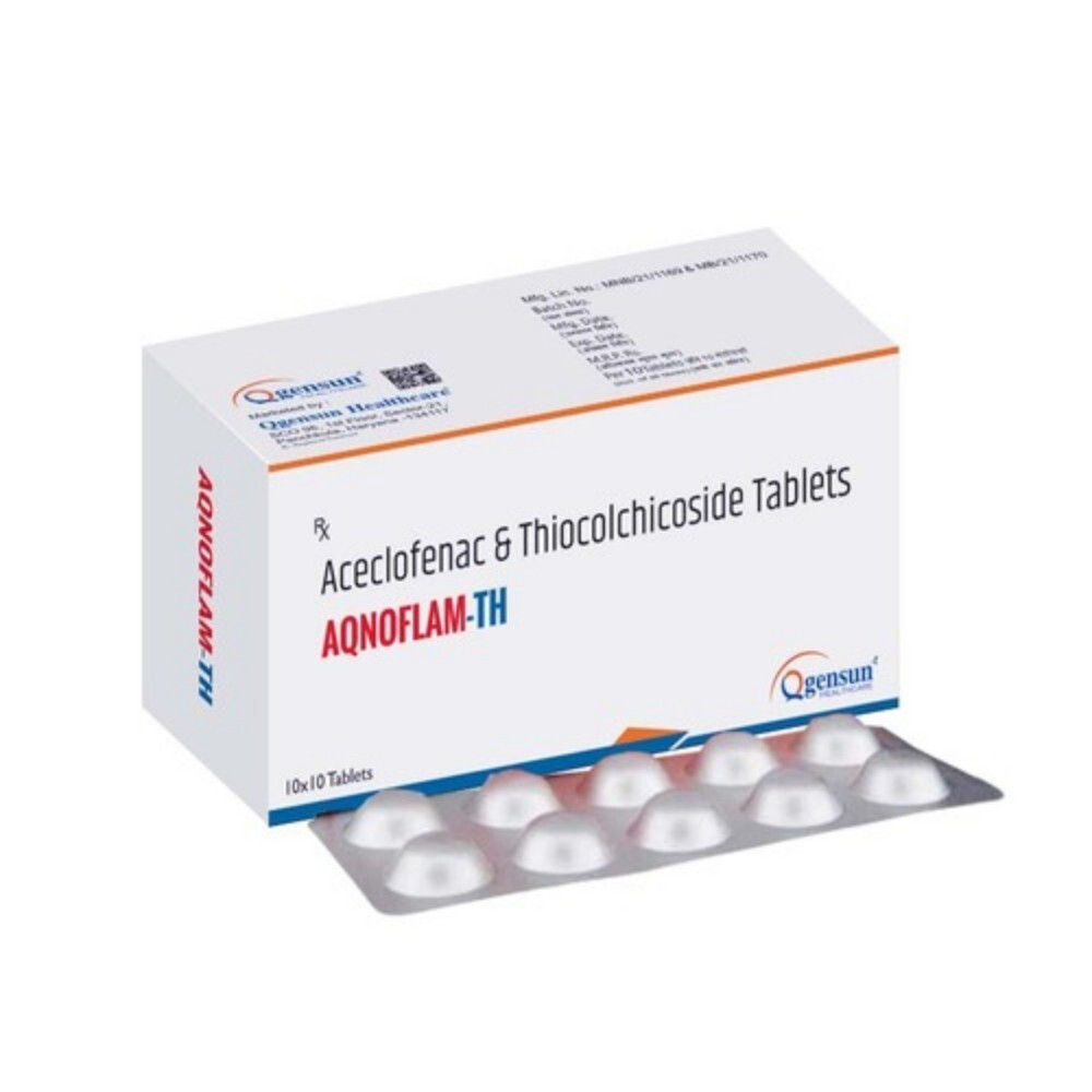 Aceclofenac And Thiocolchicoside Tablets - 100 Mg Aceclofenac & 4 Mg Thiocolchicoside | Pain Relief, Muscle Relaxant, Dry Storage