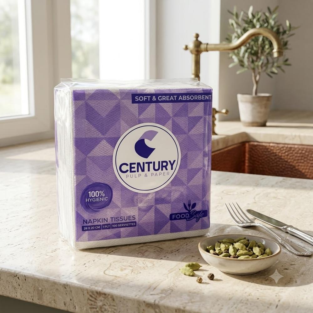 Century Institutional Napkin Tissue 29 X 30 Cm Single Pack Soft And Absorbent Paper Napkins Single Pack - Age Group: Women