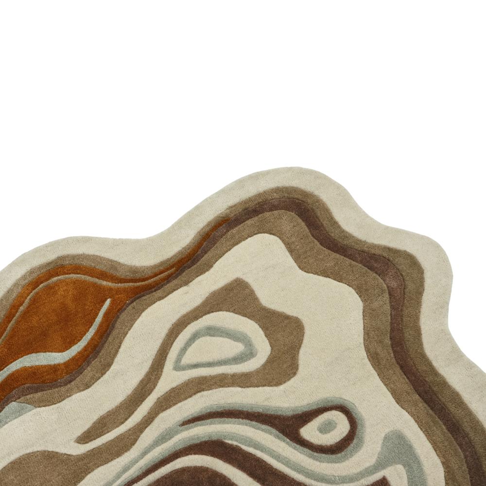 Abstract Organic Wool Rug, Earth Tone Area Rug, Irregular Modern Rug