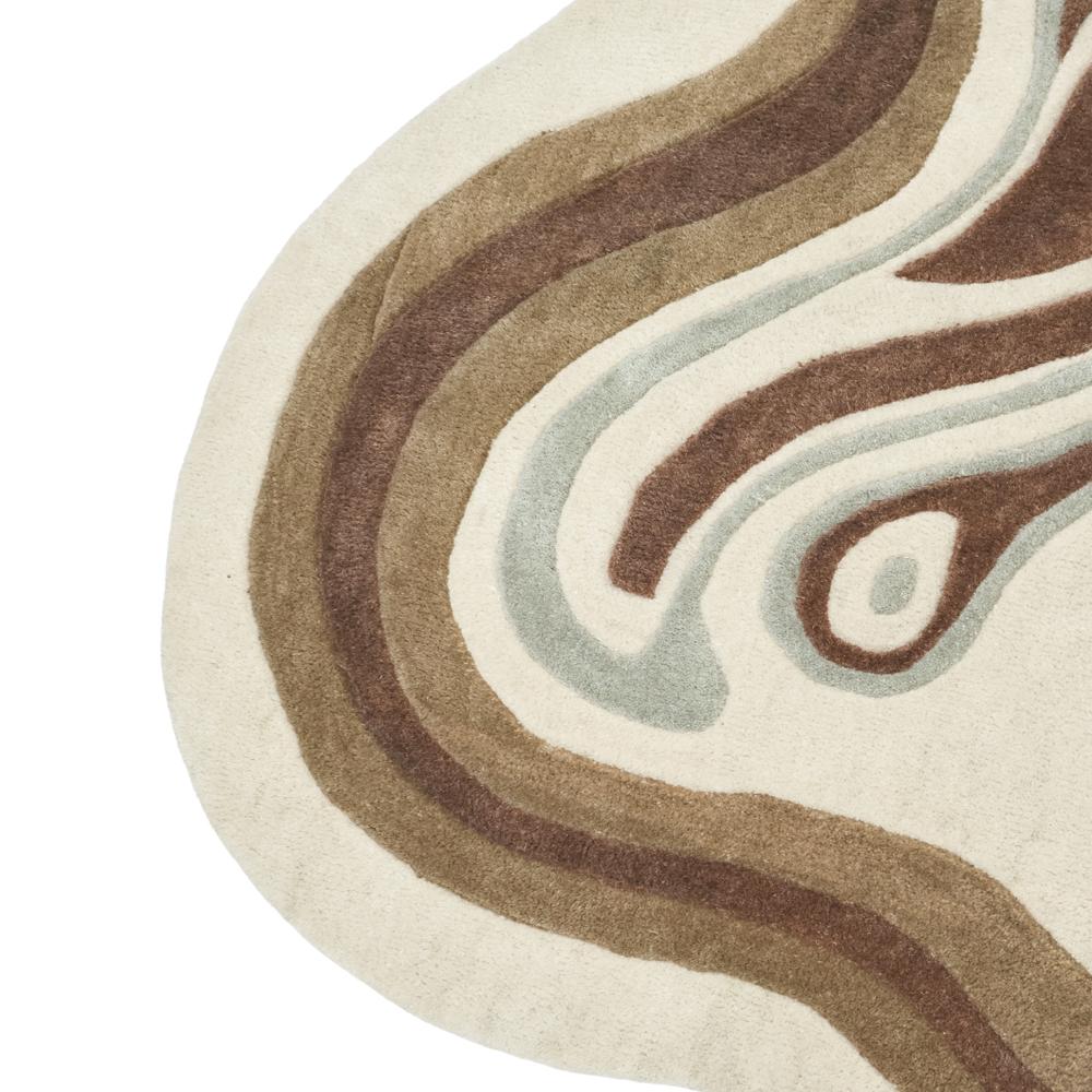 Abstract Organic Wool Rug, Earth Tone Area Rug, Irregular Modern Rug