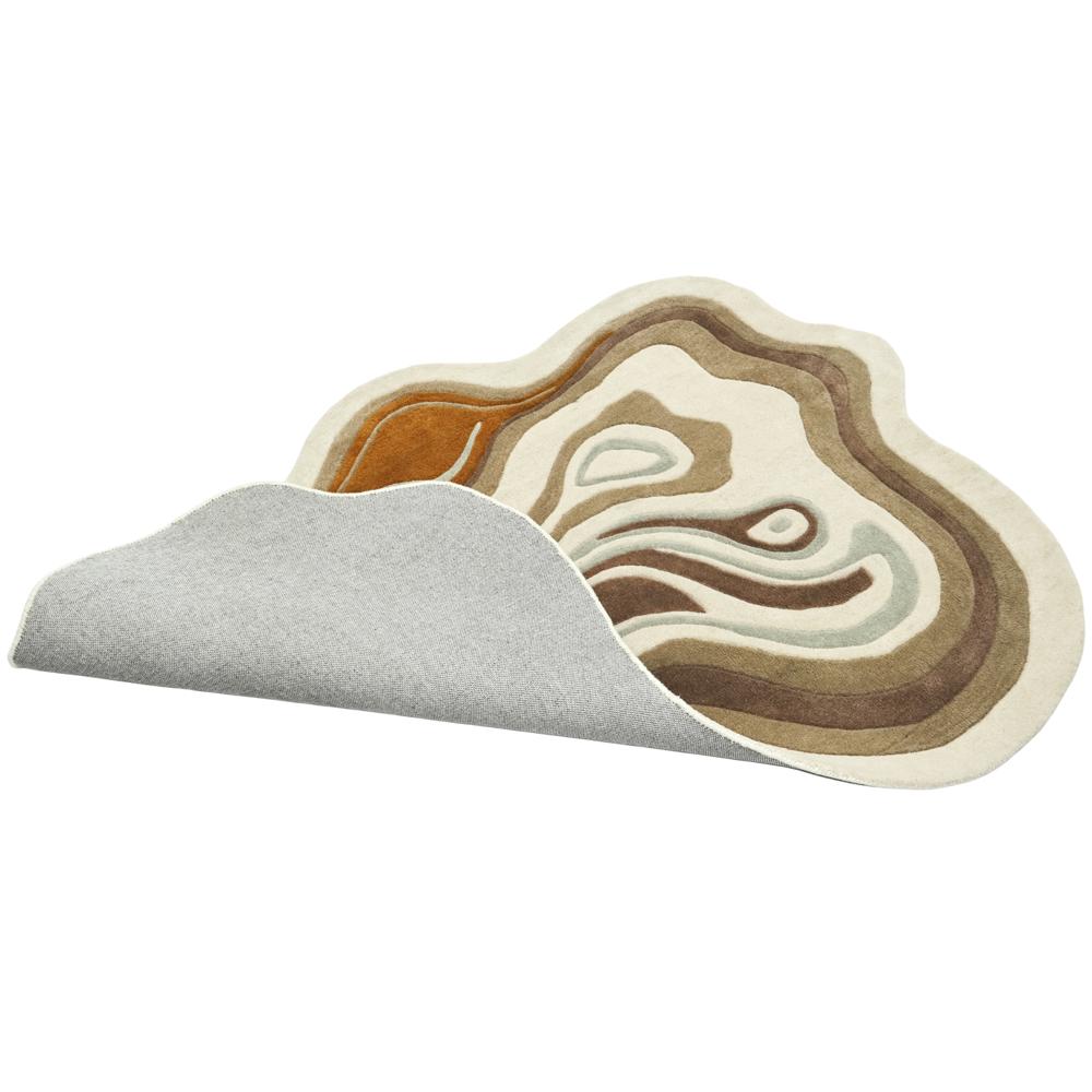 Abstract Organic Wool Rug, Earth Tone Area Rug, Irregular Modern Rug