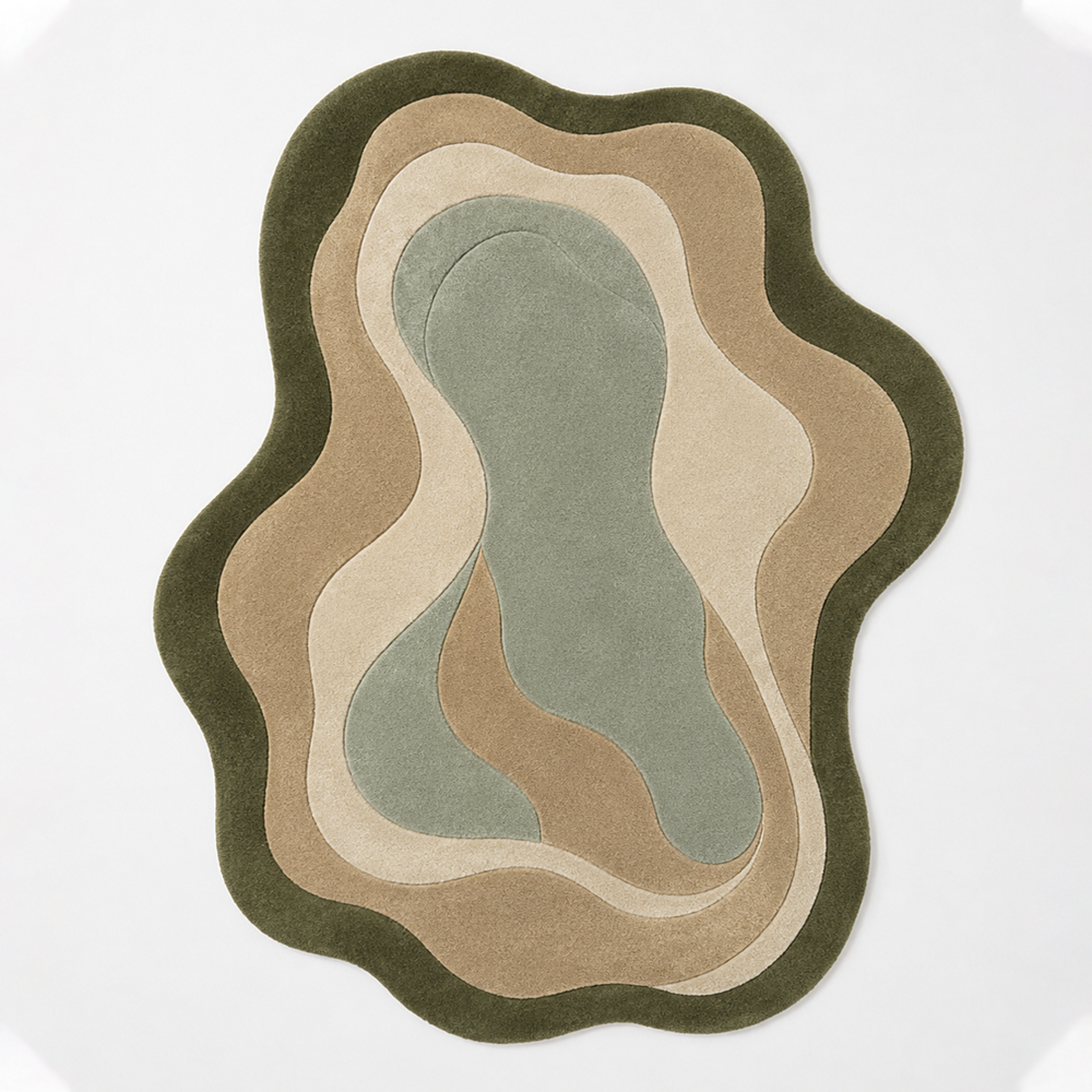 Topographic Organic Earth Tone Rug