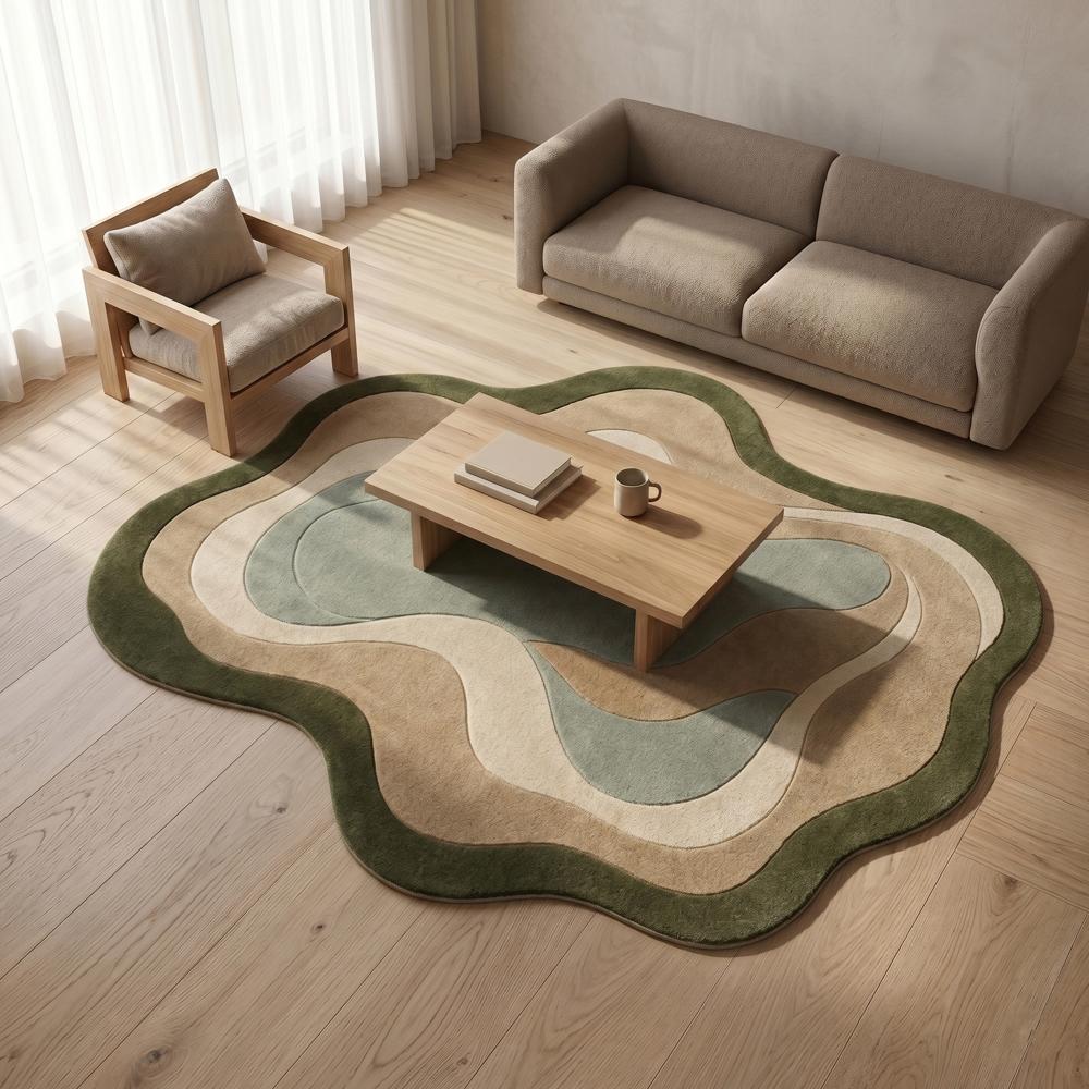 Topographic Organic Earth Tone Rug