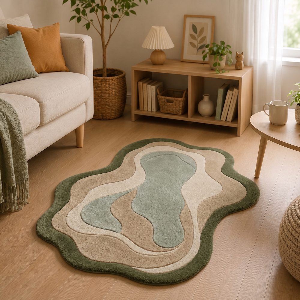 Topographic Organic Earth Tone Rug